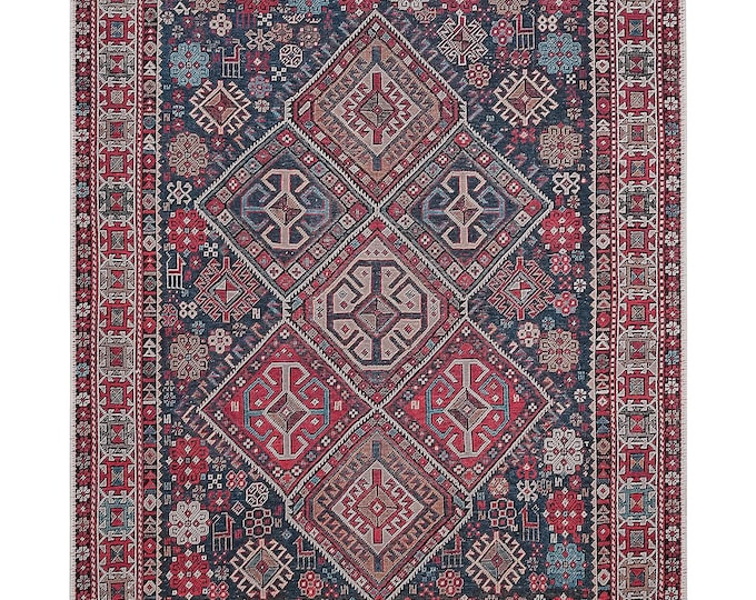 6x9 Kilim Rug : Geometric Anatolian Design Carpet - Entryway, Living Room
