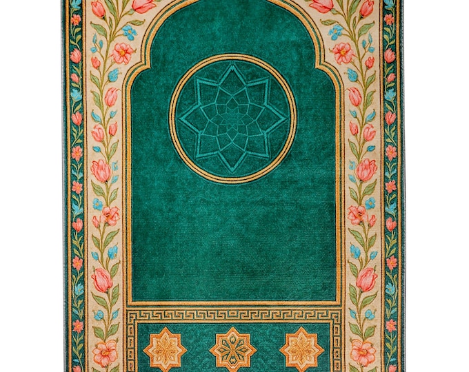 Prayer Mat - Green, Islamic, Muslim, Prayer Rug