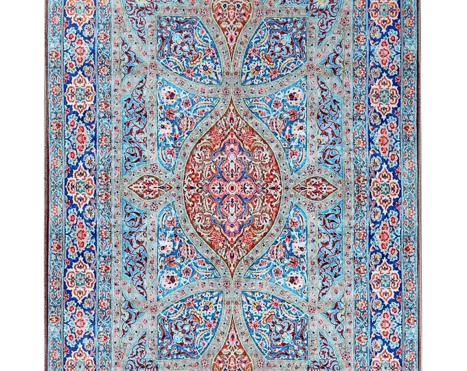 Blue Turkish Prayer Rug, Muslim İslamic Prayer Mat