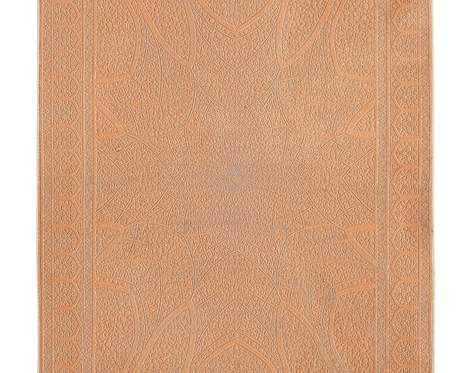 Minimalist Turkish Rug, Ultra Soft Modern Orange Area Rug Living Room Bedroom, Kitchen Runner