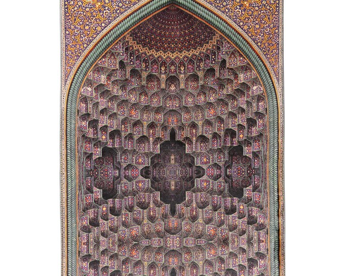 Prayer Rug Green | Islamic Prayer Mat with Qibla Design | Turkish Wall Hanging Tapestry | Mosque Carpet | Prayer Room Decor | Muslim Gift