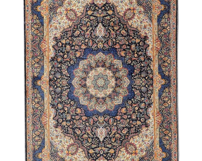 Prayer Rug Blue Traditional Turkish Carpet – Islamic Wall Hanging & Area Rug for Living Room Bedroom – Muslim Gift 3x5 4x6 5x7  12x15  10x12