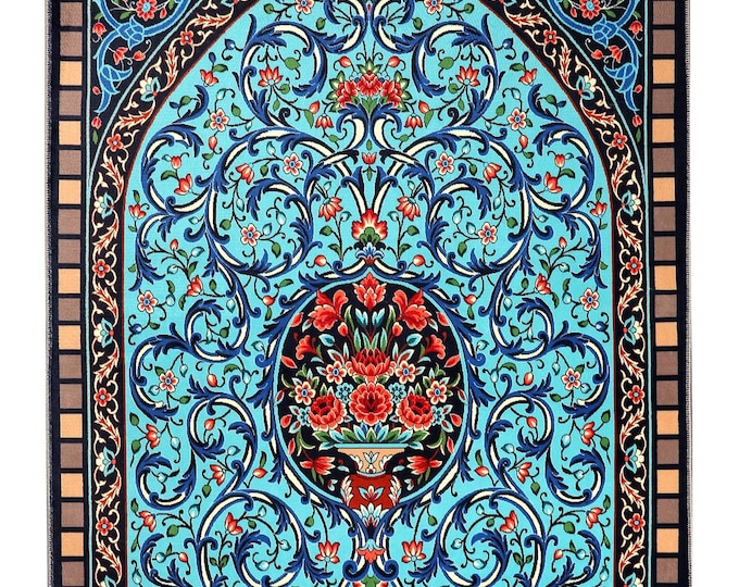 Turquoise Prayer Mat, Islamic Prayer Rug, Custom Sajadah, Muslim Gift