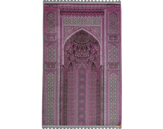 Purple Prayer Mat – Turkish Islamic Soft Mat – Elegant Mihrab Design – Custom Sizes – Gift for Muslim Home