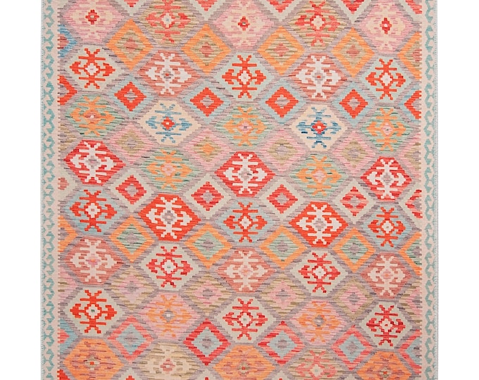 Turkish Kilim Rug: 8x10  Flatwoven Area Carpet, Custom Size
