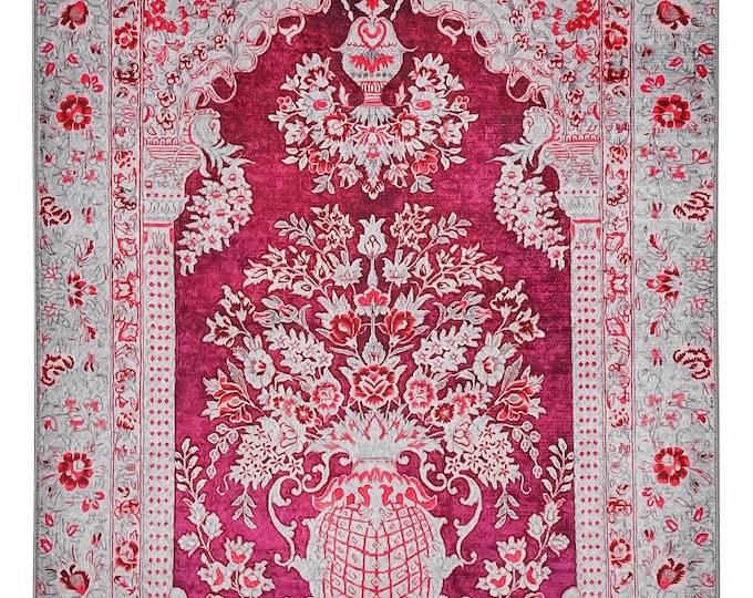 Luxury Prayer Mat, İslamic Muslim Prayer Rug