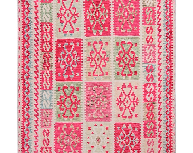 kilim Rugs 6x9  :Turkish  5x8 Geometric  Entryway, Living Room -Bedroom  Carpet