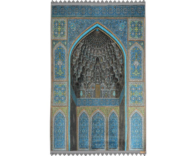 Prayer Rug | Luxury Turkish Prayer Mat | Personalized Blue  Mihrab Seccade | Islamic Prayer Rug | Prayer Room Rug | Spiritual Gift Rug