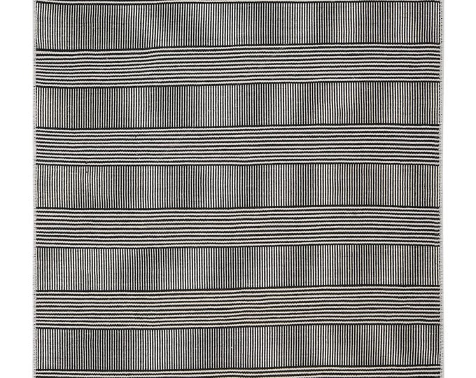 5x8 Kilim Rug :Striped Modern Black and White Carpet for Bedroom Living Room Kitchen