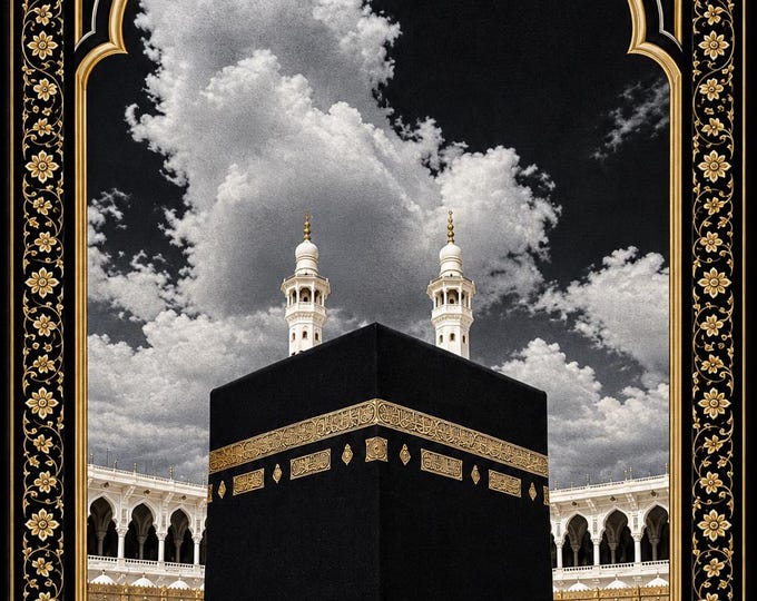 Kaaba Prayer Rug, Islamic Prayer Mat, Mecca Masjid al Haram