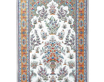 Islamic Prayer Rug – Floral Soft Turkish Sajadah, Muslim Prayer Mat, Mihrab Design, Multiple Sizes for Home, Mosque & Ramadan Gift