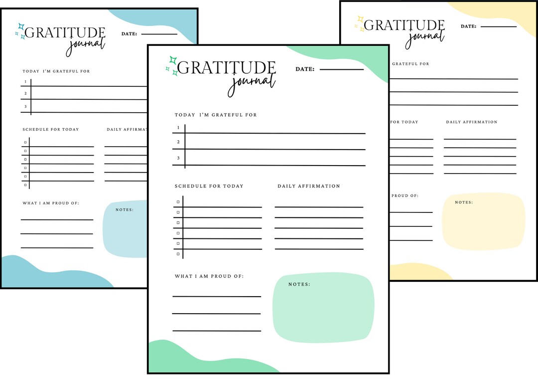 Gratitude Journal Printables - Etsy