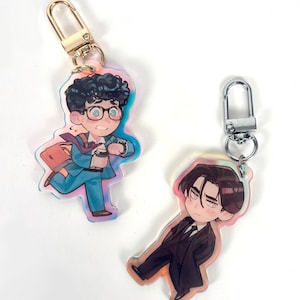 Clark Kent & Bruce Wayne Rainbow Acrylic Keychains