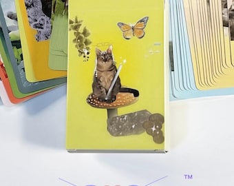 Full 88-Card Meowgician Tarot Deck – Cat Oracle Cards for Beginners, Full Arcana Set