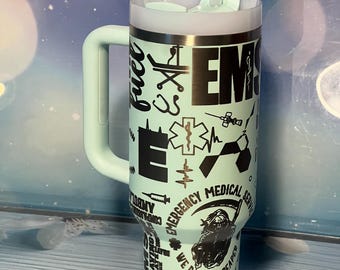 Personalized EMS Stanley Tumbler – Custom 14/20/30/40/64 oz – First Responder Gift – EMT Paramedic Cup – Travel Mug - Memorial Day Gift