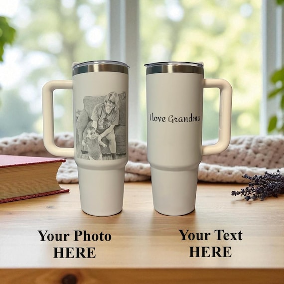 Photo Engraved Tumbler - Personalized Gift, Stainless Steel 30 oz