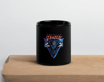 Buffalo Stampede RHI Black Glossy Coffee Mug - Retro Roller Hockey Drinkware