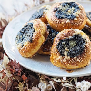 Czech kolache, kolachi, european pastry, wedding pastry with prune/plum or apricot filling