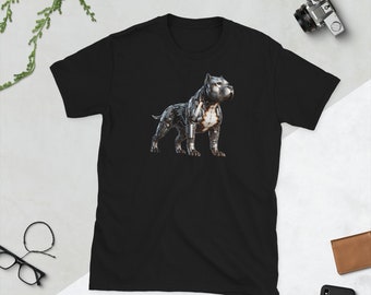 Camiseta futurista con estampado de Pitbull, regalo único para amantes de los animales, diseño inspirado en ciencia ficción