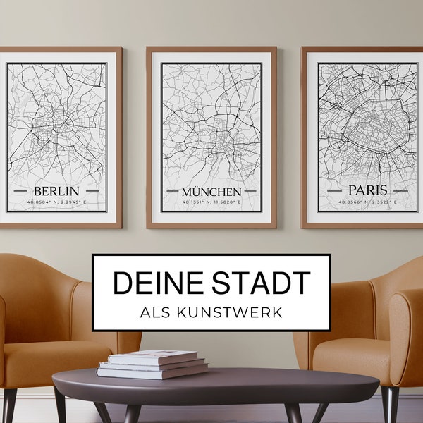 Personalisierte Stadtkarte - Deine Lieblingsstadt - Digitaler Print - Personalisiertes Geschenk - Individuelle Wanddeko - Stadtkarten-Druck