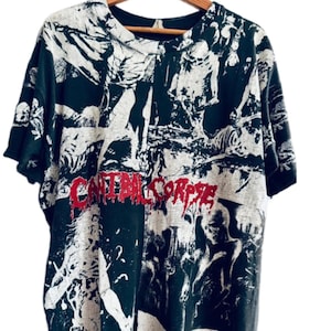 1990s True Vintage Cannibal Corpse Single Stitch T-shirt, Vintage Cannibal Corpse All Over print AOP shirt