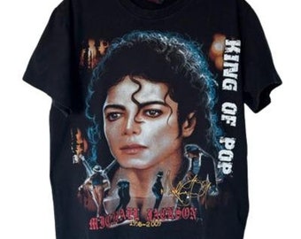 マイケルジャクソンTシャツ90s　KING OFPOP HISTORY Ｌサイズ Vintage 90s 1990 Michael Jackson King of Pop Moonwalk Tshirt