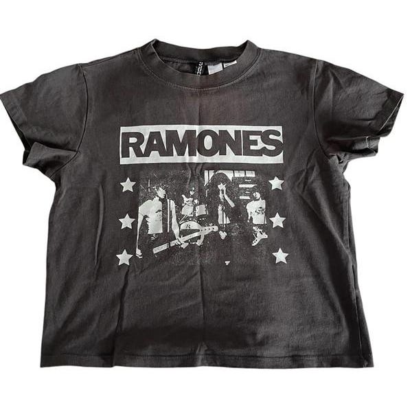 RAMONES 1234 RAMONES Ramones Band T-shirt Band T Men's L size unknown black type Vintage Second Hand