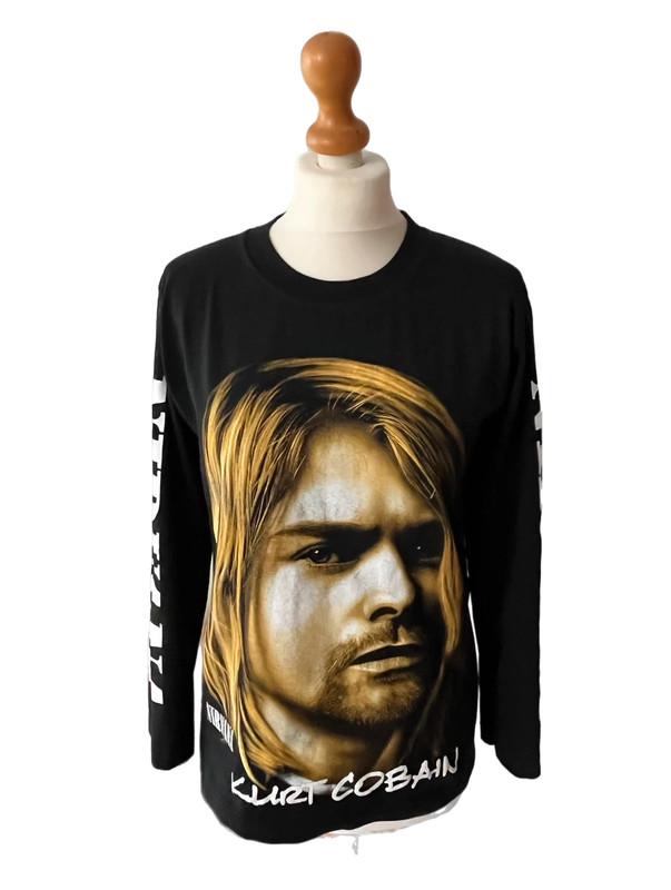 a8154 ヴィンテージ 90s NIRVANA  Cobain T NIRVANA Kurt Donald Cobain 90s Vintage Rock Band T-shirt Black Men