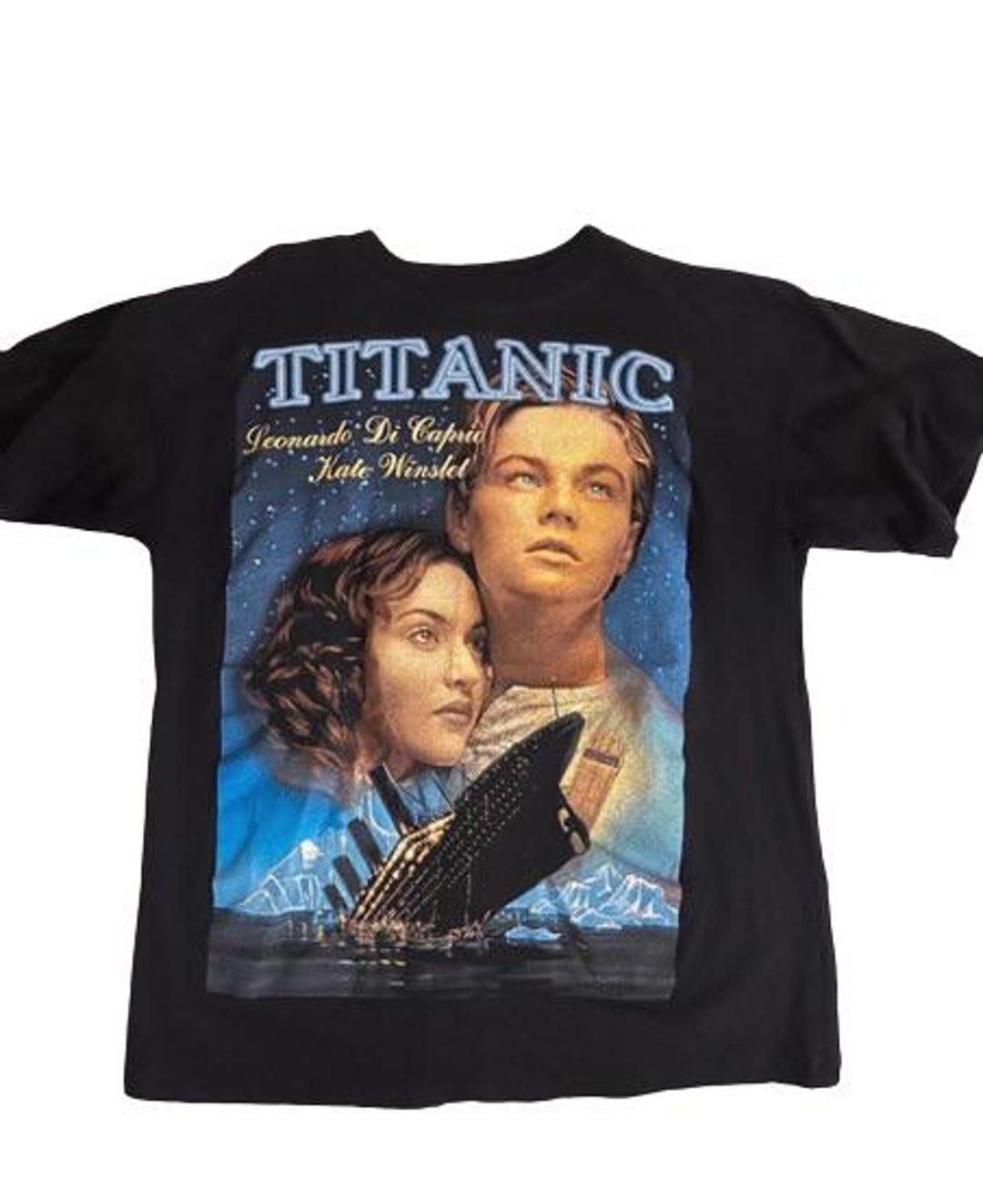 90S USA製 TITANIC Movie Tシャツ フェード L相当 古着 90's TITANIC タイタニック FREEZE 映画 Tシャツ / メンズ