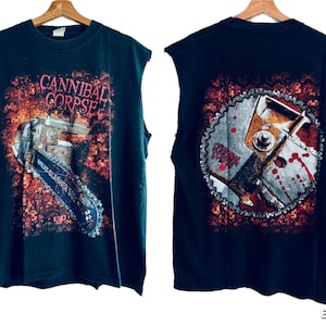 Early 2000s True Vintage Cannibal Corpse T-shirt, Vintage Cannibal Meat Slasher Mens Tank Top