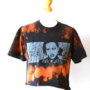 Vintage Marilyn Manson shirt | Marilyn Manson crop top | Marilyn Manson bleached shirt |
