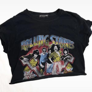 The Rolling Stones Tongue and Lips shirt | | Vintage Band T-shirt | Stones Ladies Crop top
