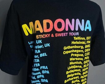 Vintage Y2k Madonna Sticky & Sweet Tour T-shirt | Pop Tees