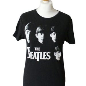 Camiseta vintage oficial dos Beatles com estampa de rostos - presente perfeito para amantes da música
