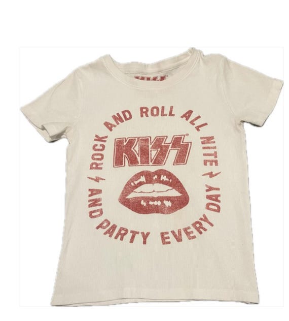 Dames Vintage Rock Shirts Dames Licensed Vintage Style KISS T