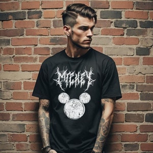 Mickey Metal Shirt, Black Metal, Goth Disney, Deathmetal, Blegh, Dead, Rock n Roll, Gift for Goths, Punk, Alternative Disney, Disneyland