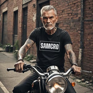 Samcro Shirt, Sons Of Anarchy, Skull Shirt, Motorcycle Shirts, Men&#39;s Biker Shirt, Men&#39;s Birthday Gift, Biker Gift, Grandpa Motorcycle Shirt