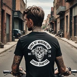 Sons Of Adrenaline, Sons Of Anarchy, SOA, Skull Shirt, Motorcycle Shirts, Men&#39;s Biker Shirt, Men&#39;s Birthday Gift, Biker Gift, Samcro