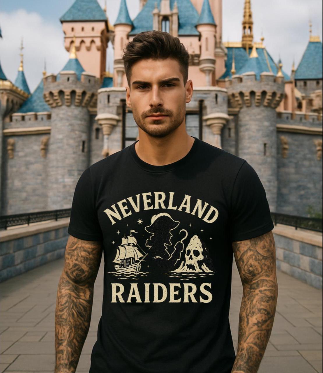 T-shirt Raiders Pirate & Swords Taille XL - Noir - Coton - Occasion Très Bon état - Marque Gildan