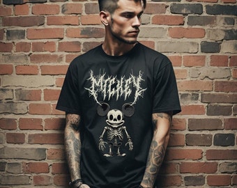 Mickey Skeleton Metal Shirt, Black Metal, Goth Disney, Deathmetal, Blegh, Dead, Gift for Goths, Punk, Alternative Disney, Disneyland, Horror