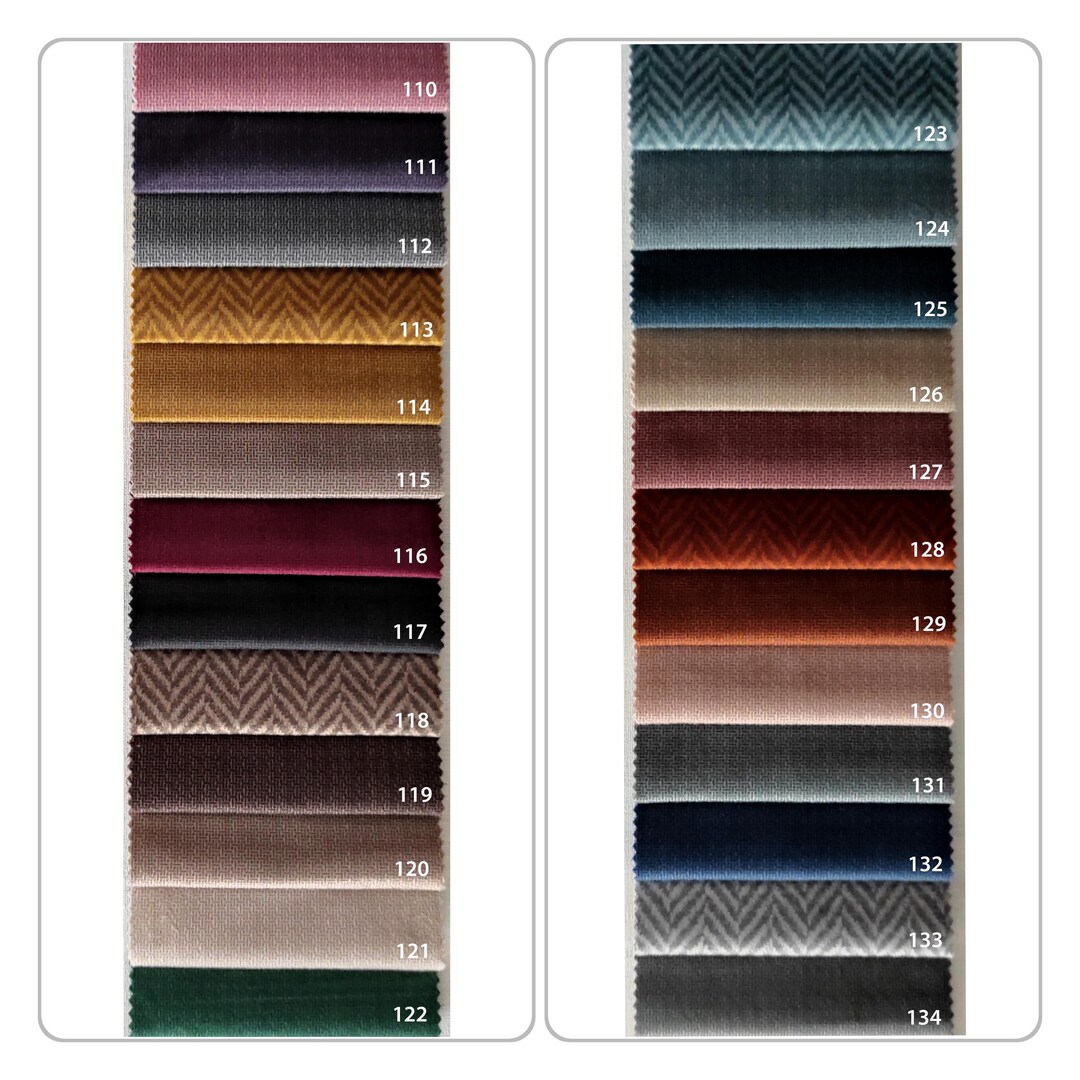 Luxurious Velvet Upholstery Fabric Available in 25 Colors. High-quality ...