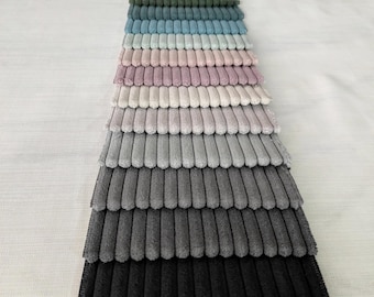 Tela de tapicería de rayas llamativas de alta calidad, disponible en 21 colores. Duradera y perfecta para muebles elegantes. Se vende cortada a medida.