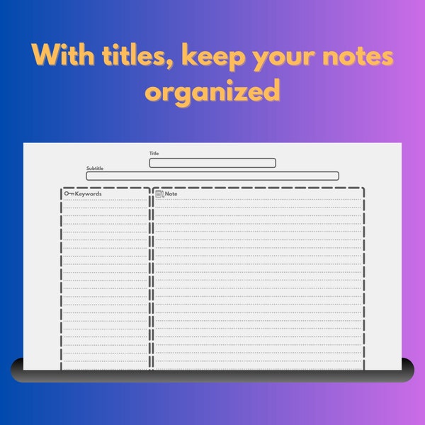 Minimal Cornell Note Page | Printable PDF | A4 Size | Designed for Hardworkers :) | Use with PDF Editor Apps or Print | Easy Usage