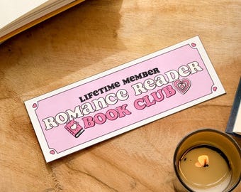Marcapáginas de papel impreso por ambas caras "Romance Reader Book Club" | Marcapáginas hechos a mano, accesorios para libros, artículos de literatura