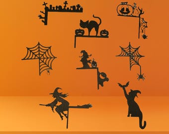Halloween Door Trim Toppers – 3D Printed Silhouette - Cat, Spider, Witch, Pumpkin