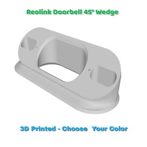 45 Degree Wedge Mount for Reolink WiFi/PoE Doorbell – PLA Bracket – Custom 3D Printed – Black or Optional Colors