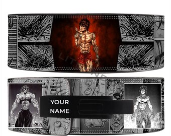 cinturón de palanca de levantamiento de pesas de anime Baki, cinturón de levantamiento de palanca Baki, cinturón de gimnasio de anime, cinturón de palanca de levantamiento de pesas de anime, cinturón de levantamiento de palanca Yujiro