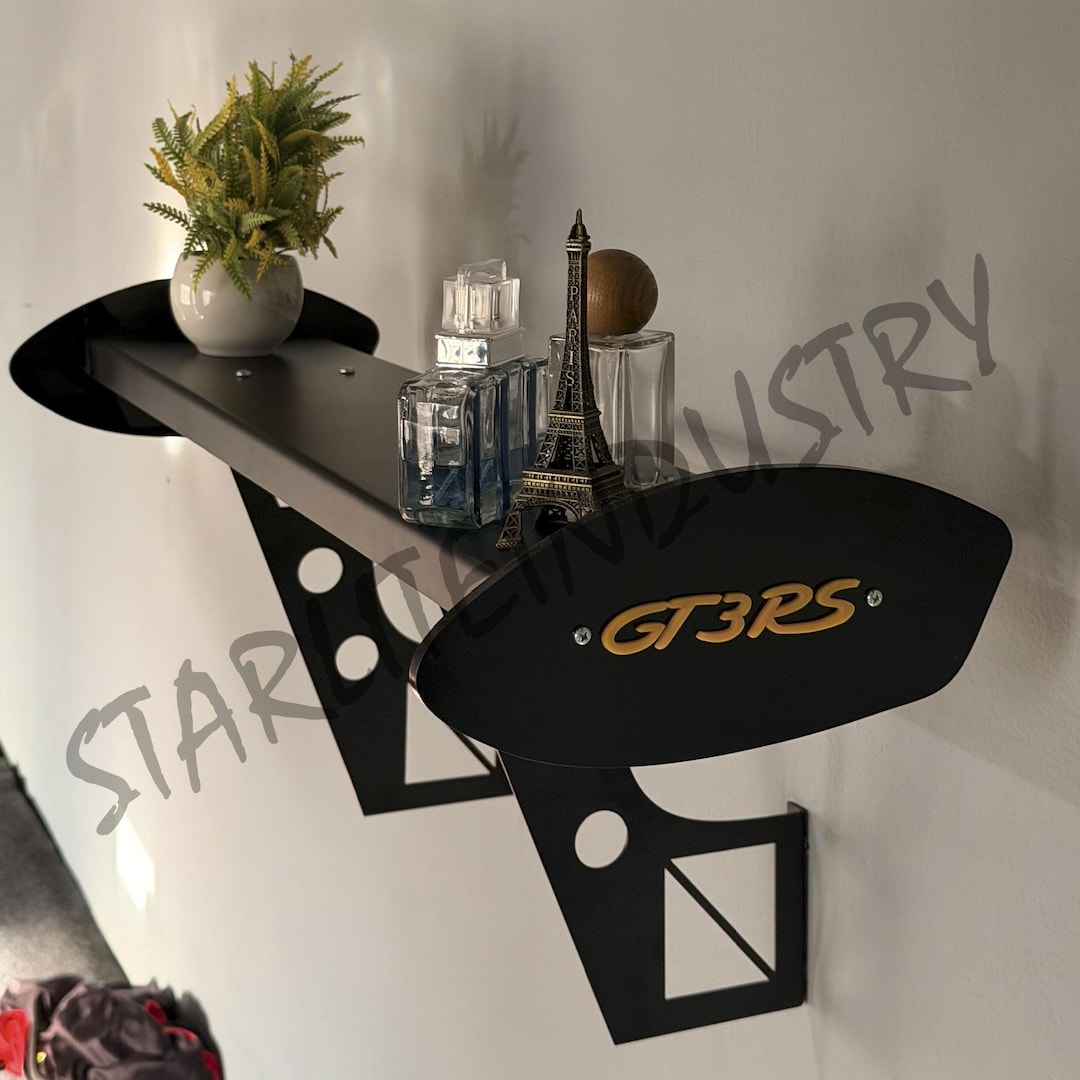 Flying Surfaces Spoiler Rack GT3 RS Style Spoiler Shelf – Aerodynamic Rear Wing Wall Shelf With Bold ...