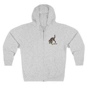 Cat Hoodie, Funny Cat Hoodie, Unisex Premium Full Zip Hoodie