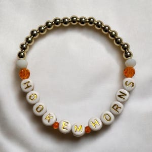 The University of Texas &quot;Hook Em Horns&quot; 14k Gold-Filled Beaded Bracelet
